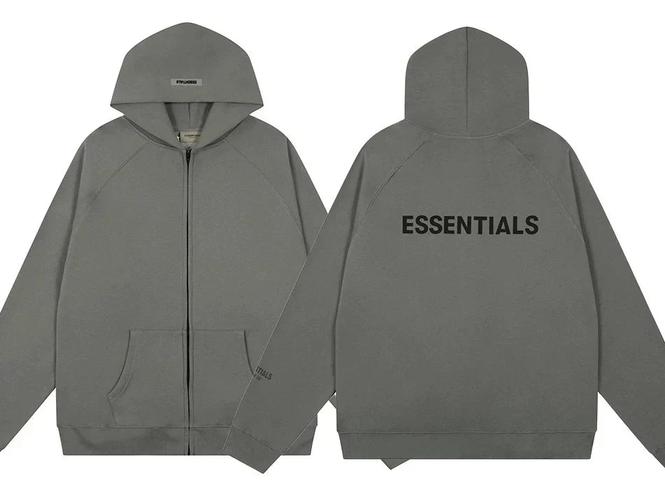 Fear of God Essentials Zip Hoodie – Slate Gray